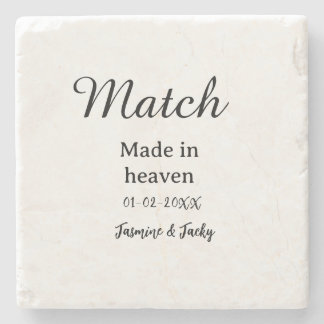 Match made in heaven add name date simple calligra stenunderlägg
