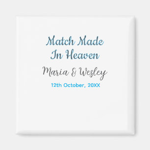 Match made in heaven blå svart par namn datum magnet