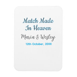 Match made in heaven blå svart par namn datum magnet