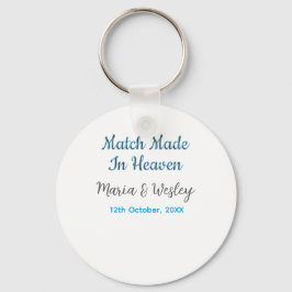 Match made in heaven blå svart par namn datum nyckelring