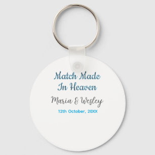 Match made in heaven blå svart par namn datum nyckelring