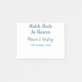 Match made in heaven blå svart par namn datum post-it block