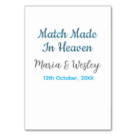 Match made in heaven blå svart parnamn datum bordsnummer