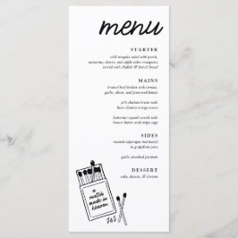 Match Made in Heaven Bröllop Middag Menu Meny