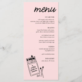 Match Made in Heaven Bröllop Middag Menu Meny
