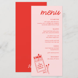 Match Made in Heaven Bröllop Middag Menu Meny
