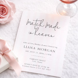 Match Made in Heaven Elegant Script Bridal Shower Inbjudningar