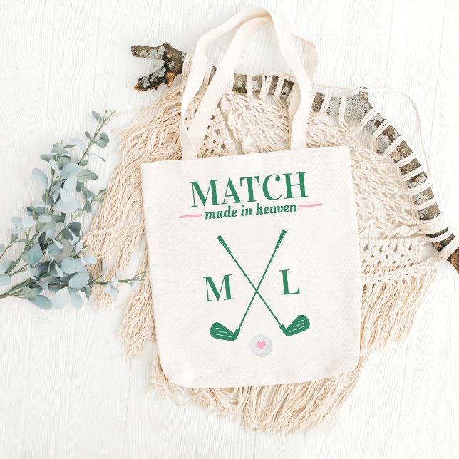 Match Made in Heaven Golf Bachelorette Bride Tygkasse (Skapare uppladdad)
