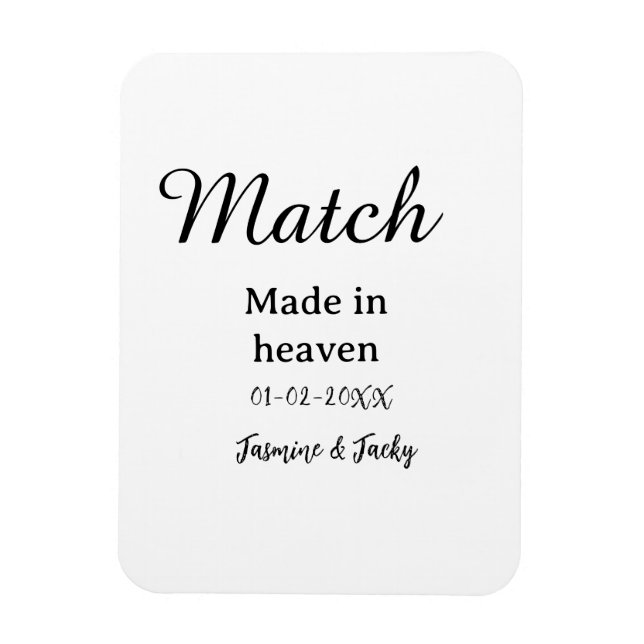 Match made in heaven lägg till namn datum enkel ka magnet (Vertikal)