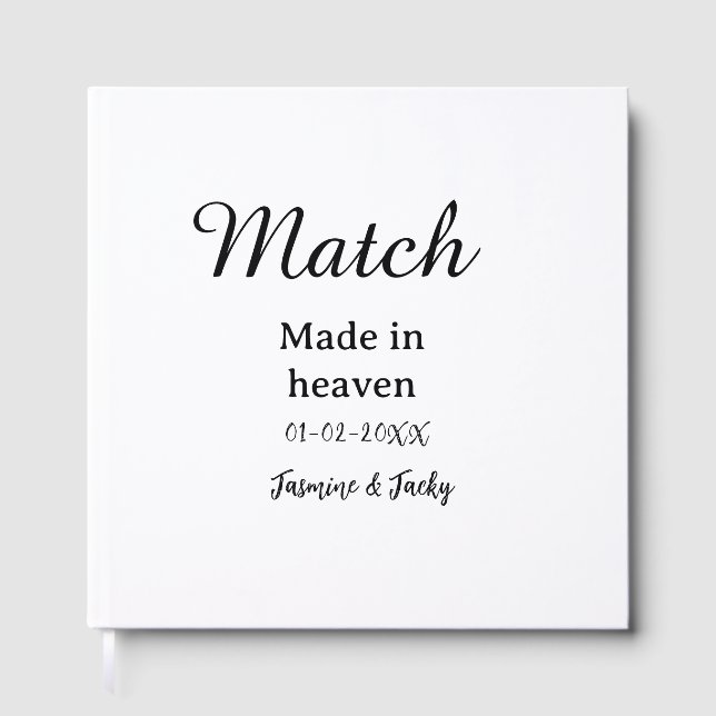 Match made in heaven lägga till namn datum enkel k gästböcker (Framsida)