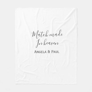 Match made in heaven name couple wedding simple  fleecefilt