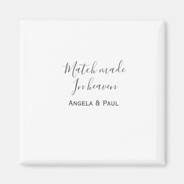 Match made in heaven name couple wedding simple  magnet (Framsidan)