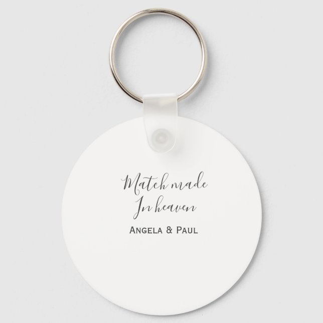 Match made in heaven name couple wedding simple  nyckelring (Framsida)