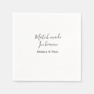 Match made in heaven name couple wedding simple  pappersservett