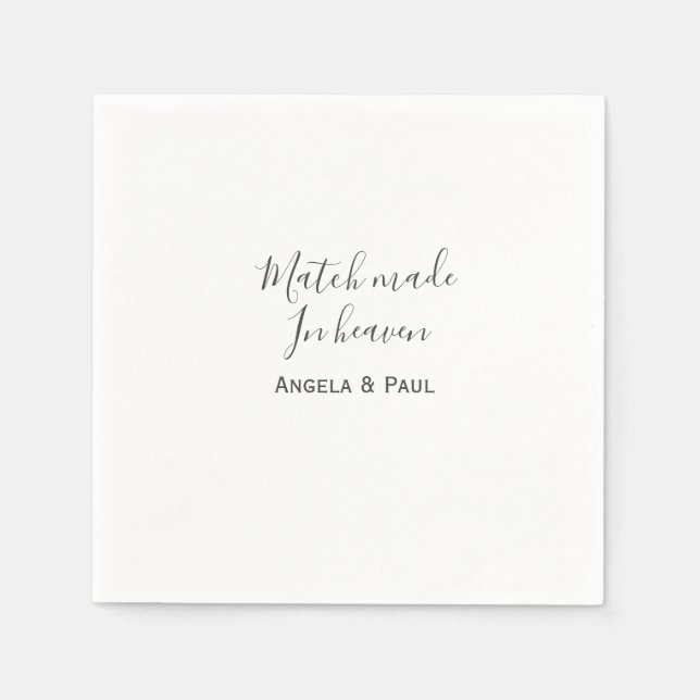 Match made in heaven name couple wedding simple  pappersservett (Framsidan)
