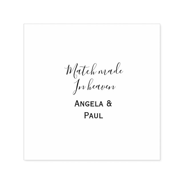 Match made in heaven name couple wedding simple  självfärgande stämpel (Design)