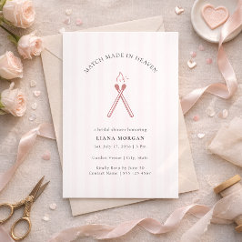Match Made in Heaven Pink Stripe Bridal Shower Inbjudningar