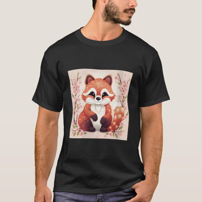 Match Made In Heaven Red Pandas And Cherry Blossom T Shirt (Framsida)