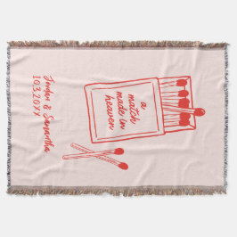 Match Made in Heaven Red & Rosa Bröllop Date Filt