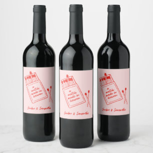 Match Made in Heaven Rosa & Rött Vin Etikett Set