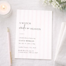 Match Made in Heaven Stripe Bridal Shower Invite Inbjudningar