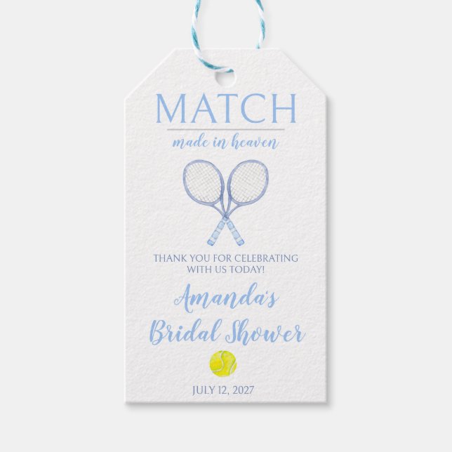 Match Made in Heaven, Tennis Bridal Shower Presentetikett (Framsidan)