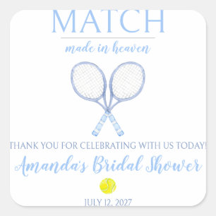Match Made in Heaven, Tennis Bröllopsdusch Fyrkantigt Klistermärke