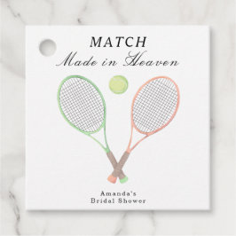 Match Made in Heaven Tennis Bröllopsdusch Gåvor Etiketter