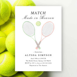 Match Made in Heaven Tennis Bröllopsdusch Inbjudningar