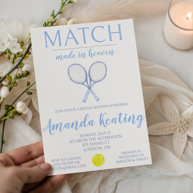Match Made in Heaven, Tennis Bröllopsdusch Inbjudningar (Skapare uppladdad)