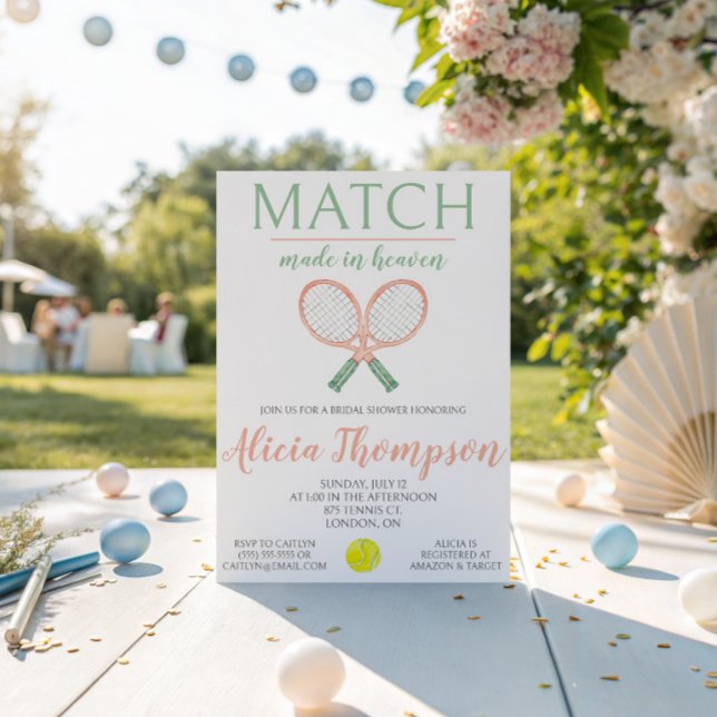 Match Made in Heaven, Tennis Bröllopsdusch Inbjudningar (Skapare uppladdad)