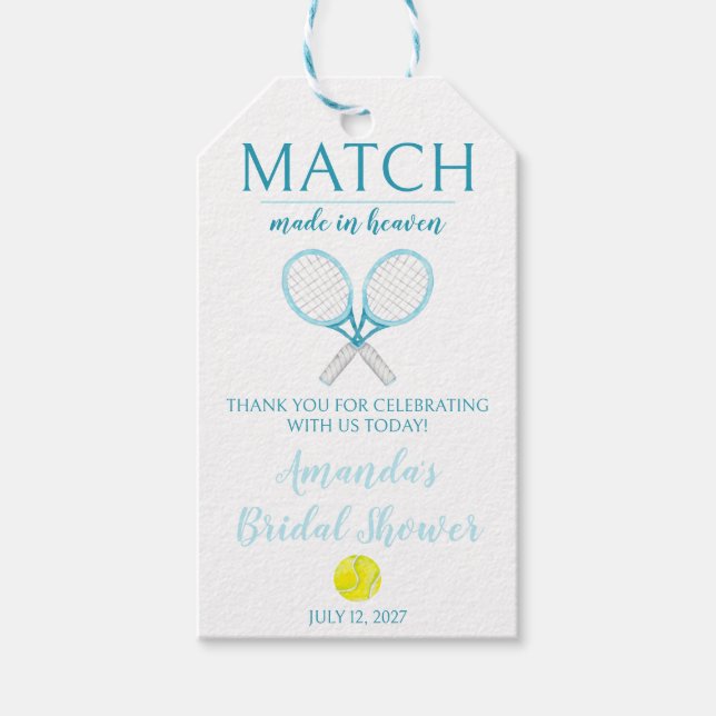 Match Made in Heaven, Tennis Bröllopsdusch Presentetikett (Framsidan)