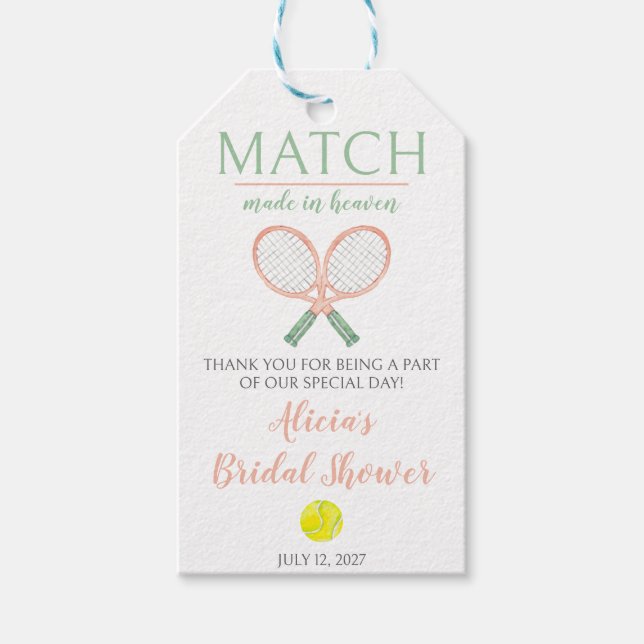 Match Made in Heaven, Tennis Bröllopsfest Presentetikett (Framsidan)