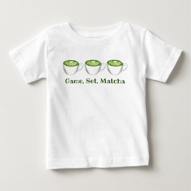 Match Matcha Grönt Tea Latte Foodie T Shirt (Framsida)