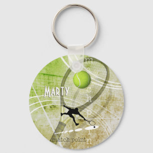 Match Point II-pojkars tennis-player namn Nyckelring