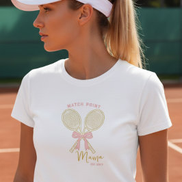 Match Point Mama Coquette Sport Tennis Racket Bow T Shirt
