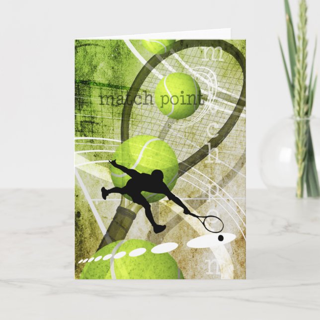 Match Point-pojke som spelar tennis blank Kort (Framsida)
