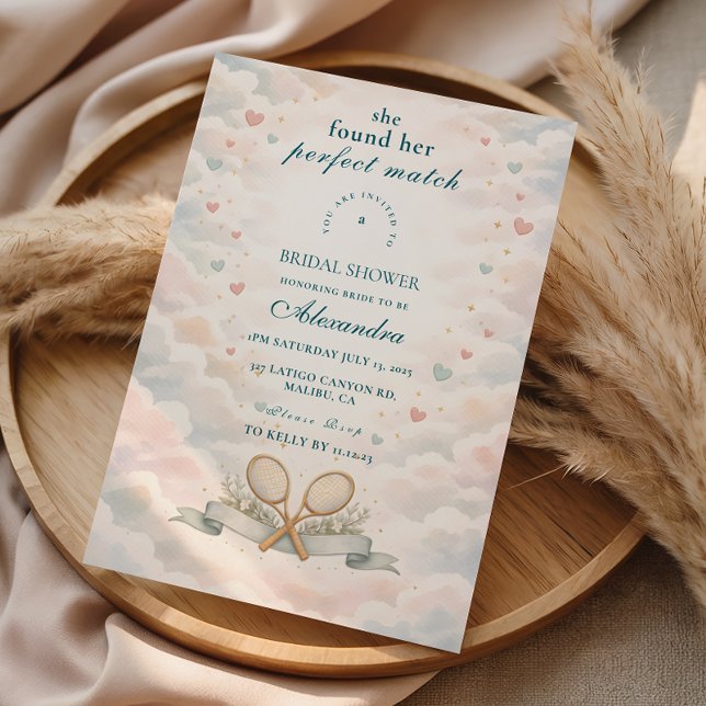 Match Point Tennis Bridal Shower Inbjudningar (Skapare uppladdad)