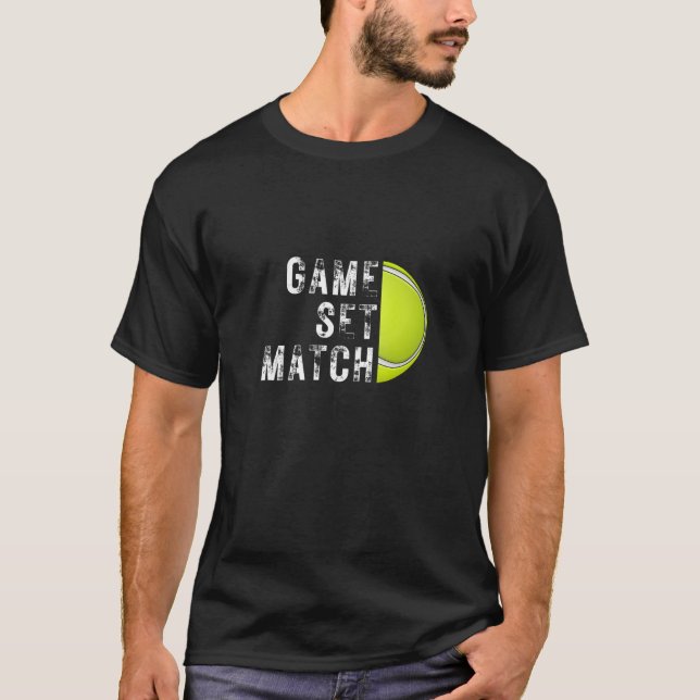Match tennis 1 för spel t shirt (Framsida)