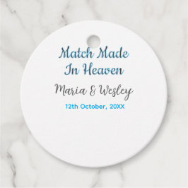 Match tillverkad i himmelblå svart par namn gåvor etiketter