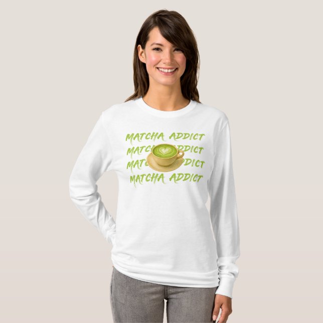 Matcha Addict, Kärlek Matcha T Shirt (Hel framsida)