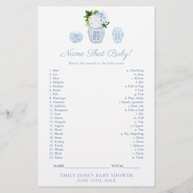 Matcha Baby djur med Mamma-klassens spelkort (Framsida)