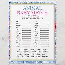 Matcha Baby från djur [Blommigt Watercolor] Brevhuvud