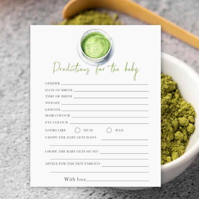 Matcha baby shower - förutsägelser och råd baby (Skapare uppladdad)