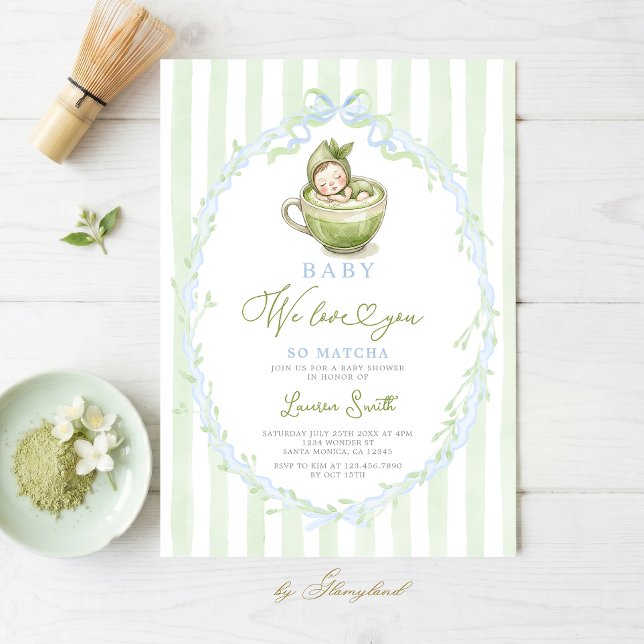 Matcha Baby Shower Inbjudan (Skapare uppladdad)