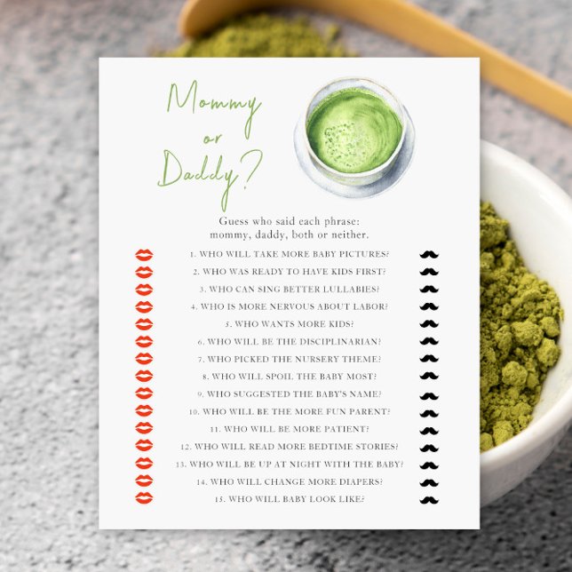 Matcha baby shower - mammas eller pappas spel (Skapare uppladdad)