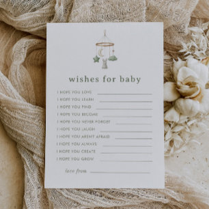 Matcha Baby Shower Sage Gröna Önskningar För Bebis Rådkort