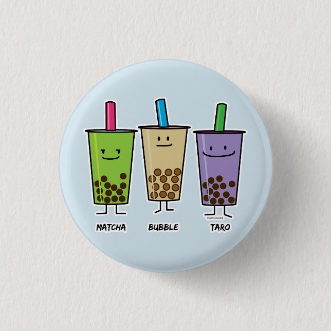 Matcha boba tea grönt drink mjölk Taro tapioca Knapp (Framsida)