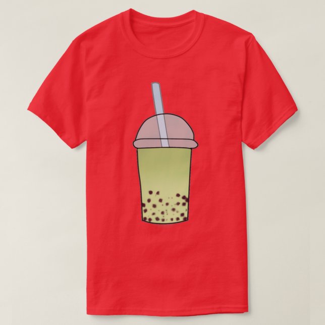 Matcha Boba tebubbelte drink 1 T Shirt (Design framsida)