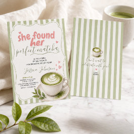 Matcha Bröllopsdusch Inbjudan Grönt Te